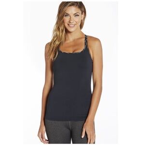 FABLETICS Tahoe Tank Top Attached Bra Black Zebra Strap Size Medium (Est.)